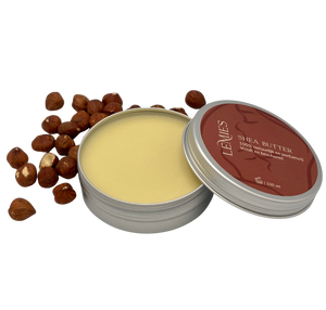 LeMies Shea Butter in aluminium blik met sheanoten – 100% natuurlijke en parfumvrije verzorging voor droge en gevoelige huid